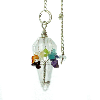 Rock Quartz Magic Seven Chakra Pendulum - One Piece