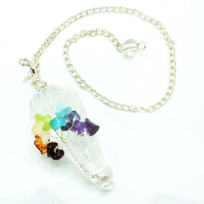Rock Quartz Magic Seven Chakra Pendulum - One Piece