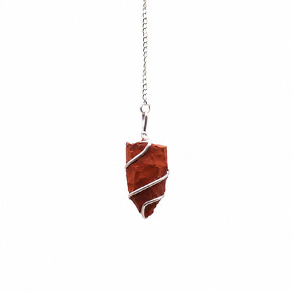Red Jasper Raw Gemstone Pendulum