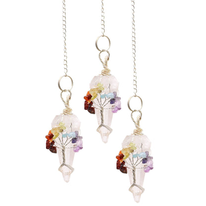 Rock Quartz Magic Seven Chakra Pendulum - One Piece