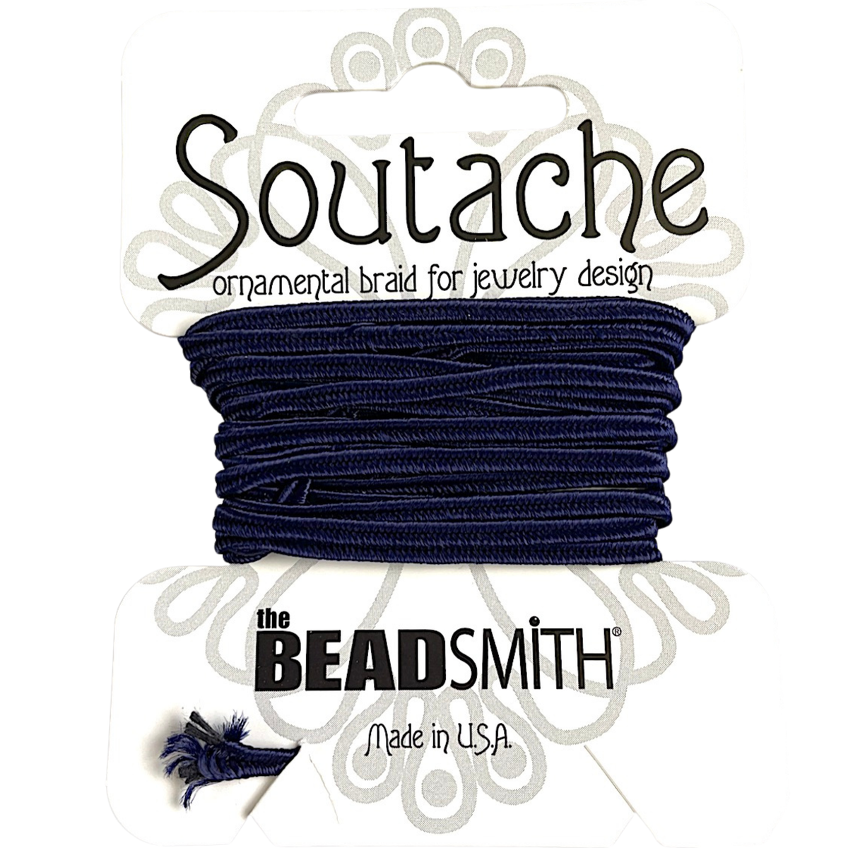 Dark Navy 3mm Rayon Soutache Cord 3 yards