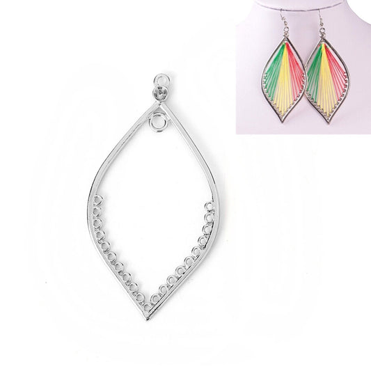 Silver colour Pendant or Earring Component for Wrapping or Bead Weaving, earring findings
