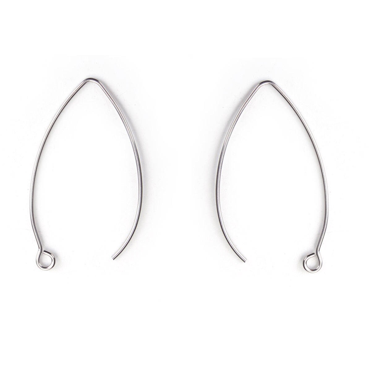 Stainless Steel Long Ear Wire Hooks Earring Component Earring Findings for jewellery making Pack of 20