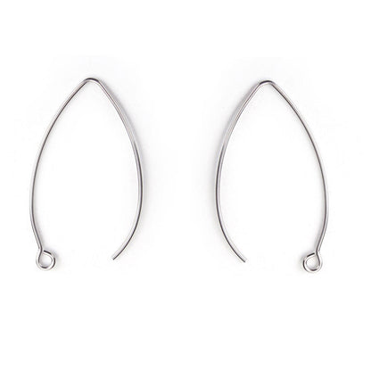 Stainless Steel Long Ear Wire Hooks Earring Component Earring Findings for jewellery making Pack of 20