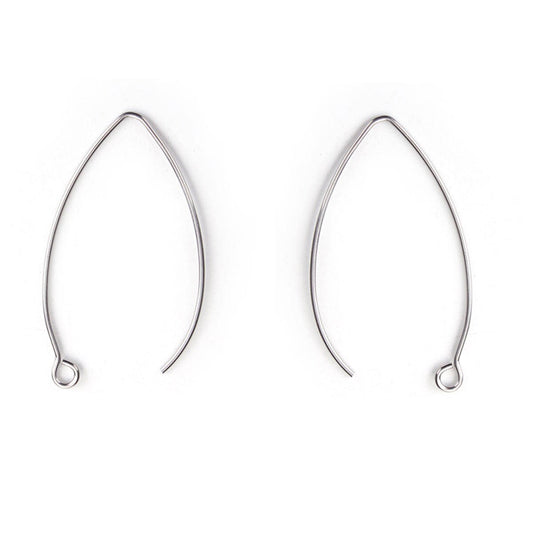 Stainless Steel Long Ear Wire Hooks Earring Component Earring Findings for jewellery making Pack of 20