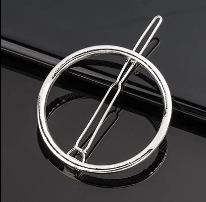 Round Silver Hair Clip Findings - Pack of 2