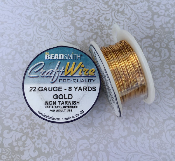22 Gauge Gold Pro Quality Non Tarnish Craft Wire by Beadsmith CW22R-GL-8 b