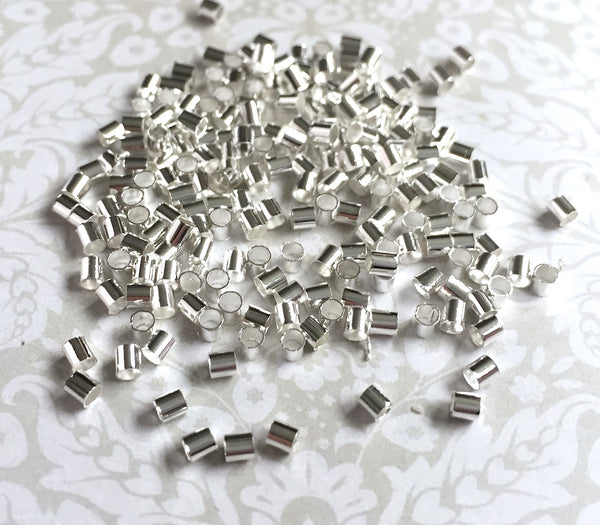 2mm Silver Plated Crimp Beads 2.5 grams (cca 200pcs)