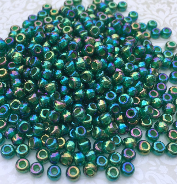 6-9354 chartreuse lined green ab miyuki beads