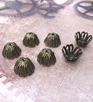Bronze Colour Iron 6 Petal Bead Caps Pack of 100
