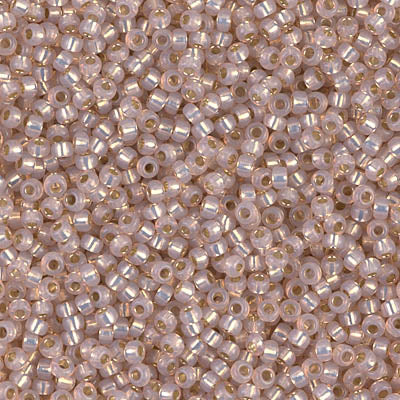 8-9579 Dyed Smoky Light Rose Silver Lined Alabaster Miyuki 8/0 Seed Beads 20 grams 
