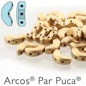 Light Gold Mat Arcos® par Puca® Beads Pack of 40