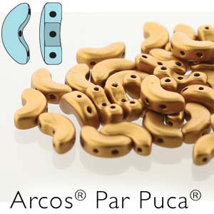 Bronze Gold Mat Arcos® par Puca® Beads Pack of 40