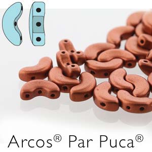 Bronze Red Mat Arcos® par Puca® Beads Pack of 40