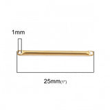 18K Gold Plated Bar 25 mm Connector Pack of 10