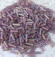 BGL2-9142FR Matte Smoky Amethyst 6 mm Miyuki Bugle Beads 10 grams 