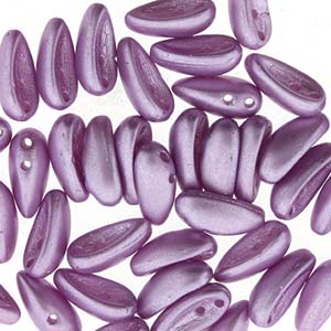 Pastel Lilac 2-Holes Chilli Beads Strand of 40