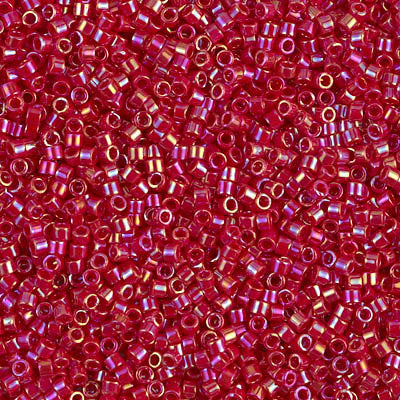 Opaque Red AB Miyuki 11/0 Delica Beads 10 grams DB162
