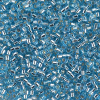 Silver Lined Aqua Miyuki 10/0 Delica Beads 10 grams DBM0044