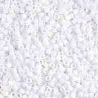 Opaque Chalk White Miyuki 10/0 Delica Beads 10 grams DBM0200