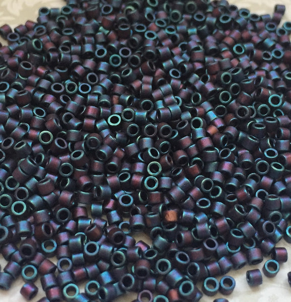 Matte Metallic Blue Iris Delica 10/0 Miyuki Seed Beads 10 grams