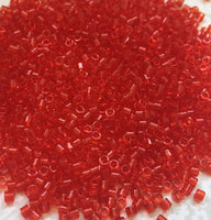 Transparent Red Orange/Tangerine Miyuki 10/0 Delica Beads 10 grams  DBM0704