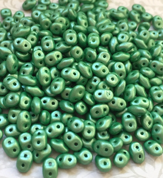 Pearl Shine Light Green Superduo Beads by Matubo Czech Glass 20 grams