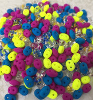 Neon Sparks Mix Superduo Beads by Matubo Czech Glass 20 grams