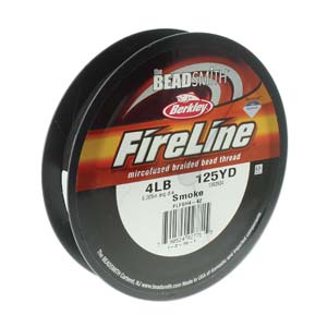 FireLine 4lb Smoke Grey Beading Thread Size B 125 yds  FL04SG125