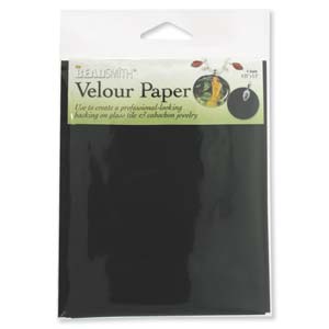 Black Velour Backing Paper Pack of 4 Sheets