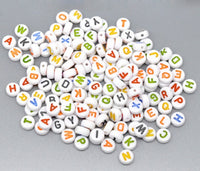 Acrylic Alphabet Beads 7 mm Mix Colour Pack of 200
