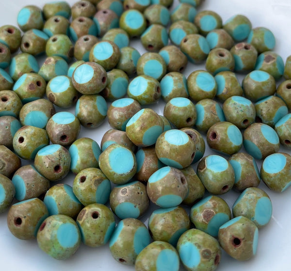 Green Faceted 8mm Czech Glass Beads Pack of 40