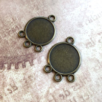 Antique Bronze Settings with Loops Pack of 6