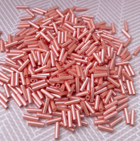 Peach 6mm Miyuki Bugle Beads 10 grams BGL2-3374