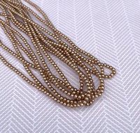 Caramel 2mm Faux Pearl Beads Mini Glass Pearls Strand of 150