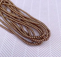 Antique Gold 2mm Faux Pearl Beads Mini Glass Pearls Strand of 150