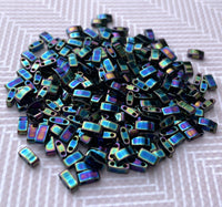 Medium Blue Iris Miyuki Half Tila Beads 8 grams tlh455