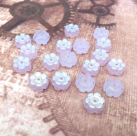 Czech Glass Pressed Floral Beads with Luster Pack of 50