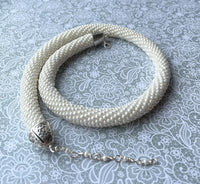 Pearl Ceylon Bead Crochet Rope Necklace Wedding Necklace