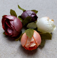 Silk Flower Buds for Decorating Millinery Arranging Mix of 15