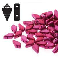 Pink Metalust Kite Beads 2 Hole Glass Beads 10 grams