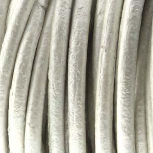 Metallic Silver Indian Leather 5mm Thick 1 meter