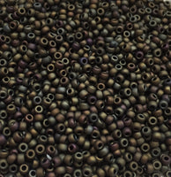 Matte Metallic Dark Olive Iris Miyuki 11/0 Seed Beads 20 grams 11-2013