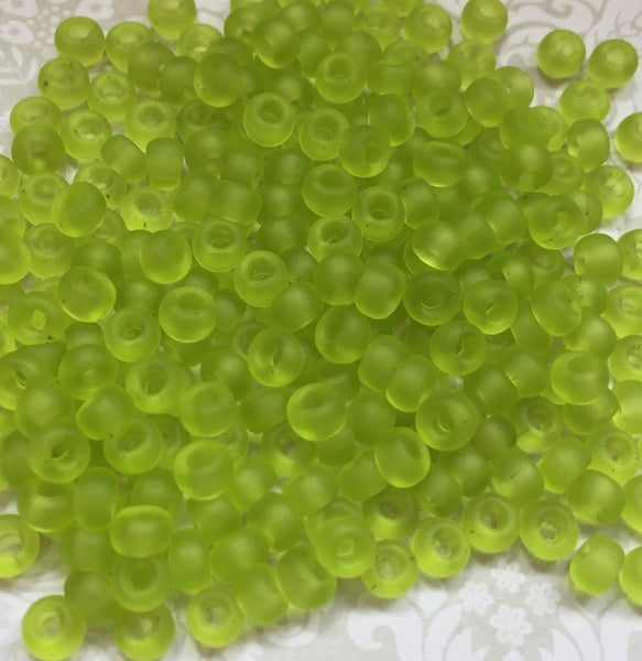 Matte Transparent Chartreuse Miyuki 6/0 Seed Beads 20 grams  6-9143F