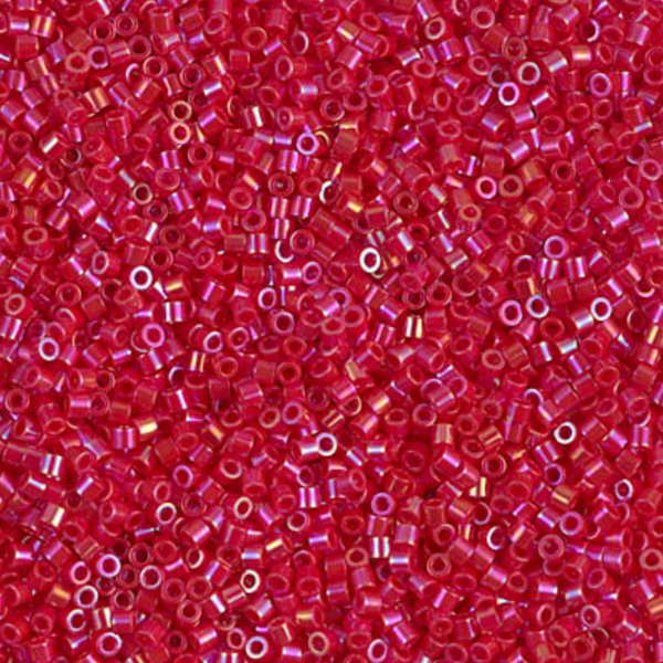 Opaque Red AB Miyuki 15/0 Delica Beads 7 gm DBS0162