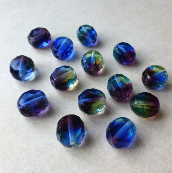 Faceted Glass Rainbow Beads Pack of 25