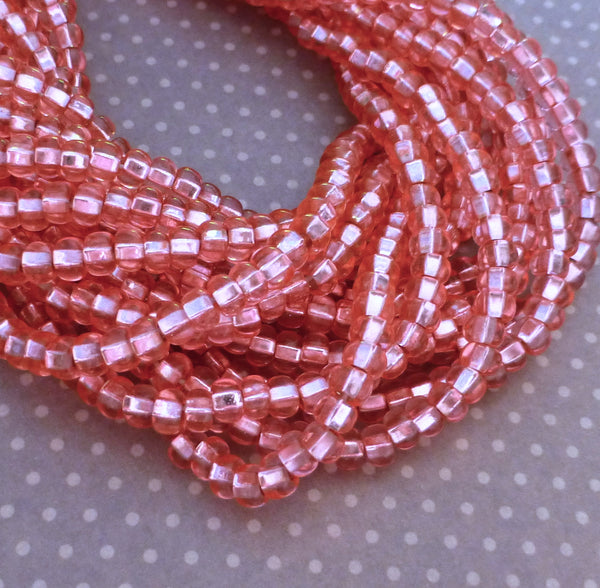 Solgel Light Pink Silver Lined 6/0 Czech Glass Seed Beads 20 grams