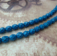 Fire Polished Snake Beads 6mm Turquoise Strand of 25 6-FPR0639070