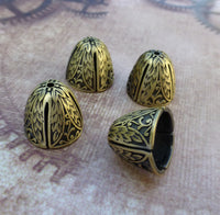 Four Petals Brass Bead Caps Bronze Colour Pack of 4
