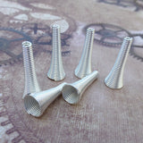 Spring Tube Bead Caps Silver Tone Pack of 20